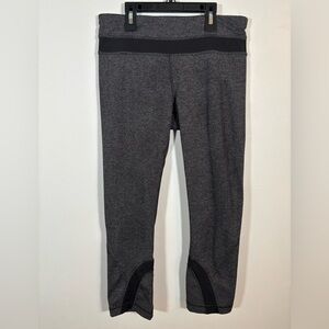 Lululemon Wunder Under Crop Leggings Womens Size 6 Black White Herringbone Print